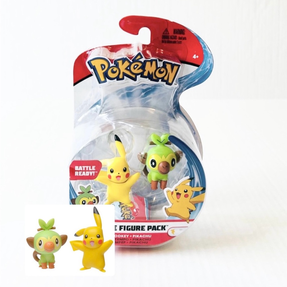 Pokemon New Sword and Shield Battle Action Figure 2 Pack Pikachu and Grookey